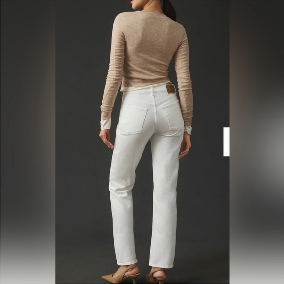 Rag and Bone Harlow Mid Rise Straight Jean Optic White Stretch Sz 31 NEW - Picture 2 of 14